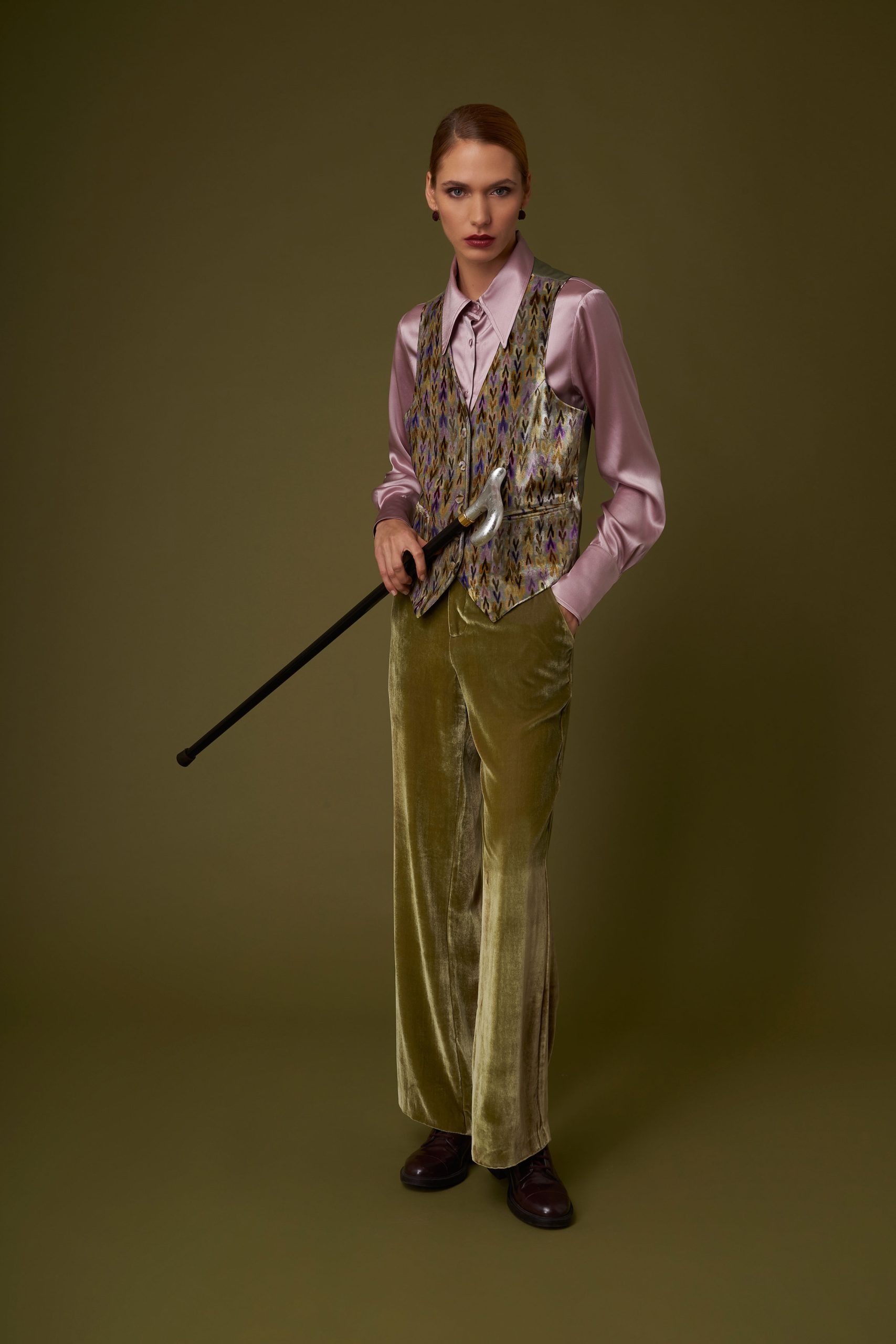 Kerry pantaloni velluto in Chartreuse