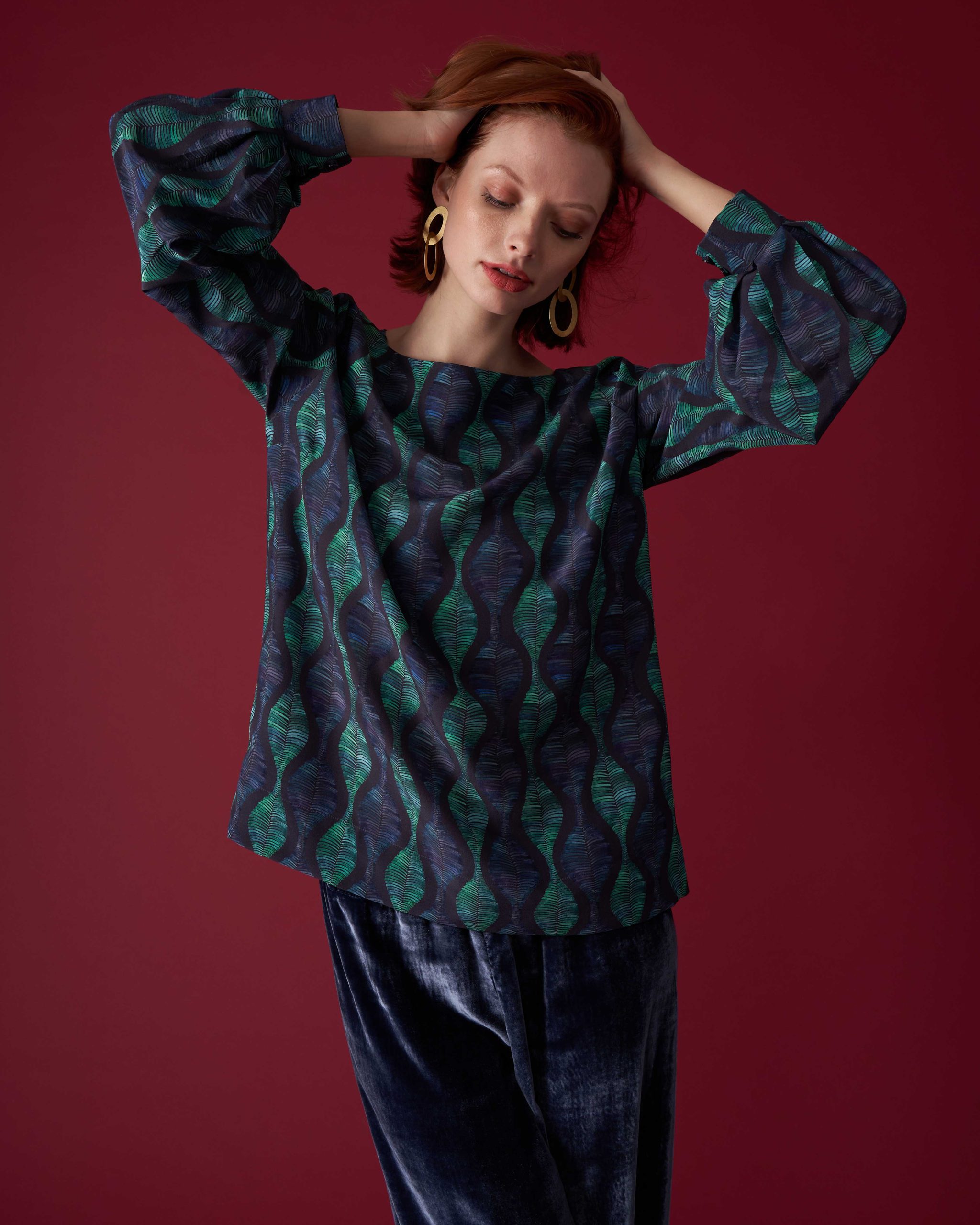 Costanza Blusa in Onda Indigo