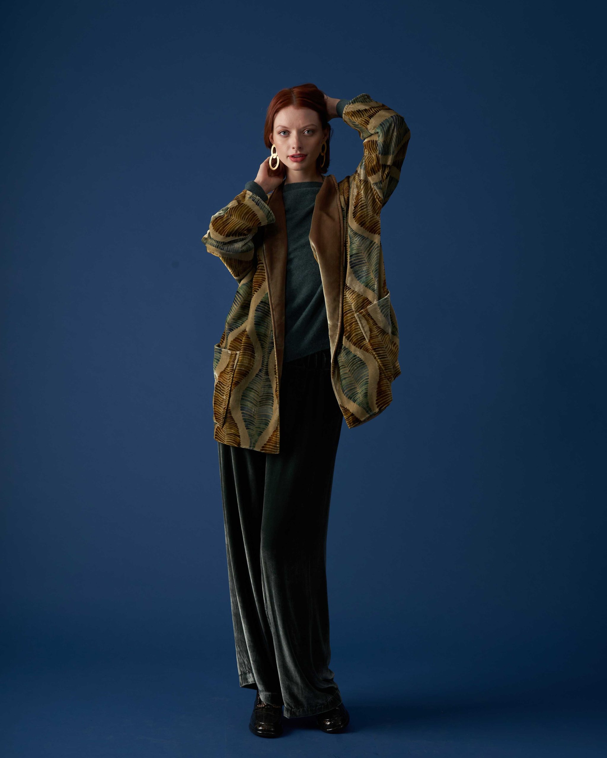 Vanessa Duster Jacket in Chartreuse Onde