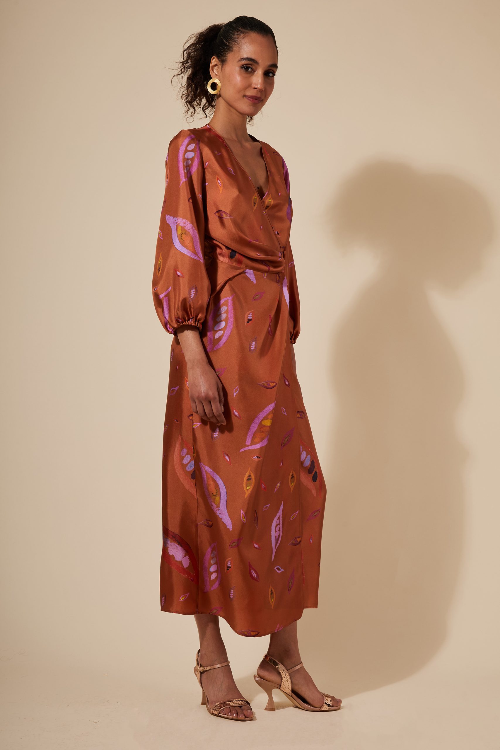 Giulia Midi Dress in Ginger Grande Fiamme